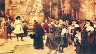 Friedrich Wilhelm  receives a delegation of French Huguenots in Potsdam (Painting from Otto Vogel, 1885)